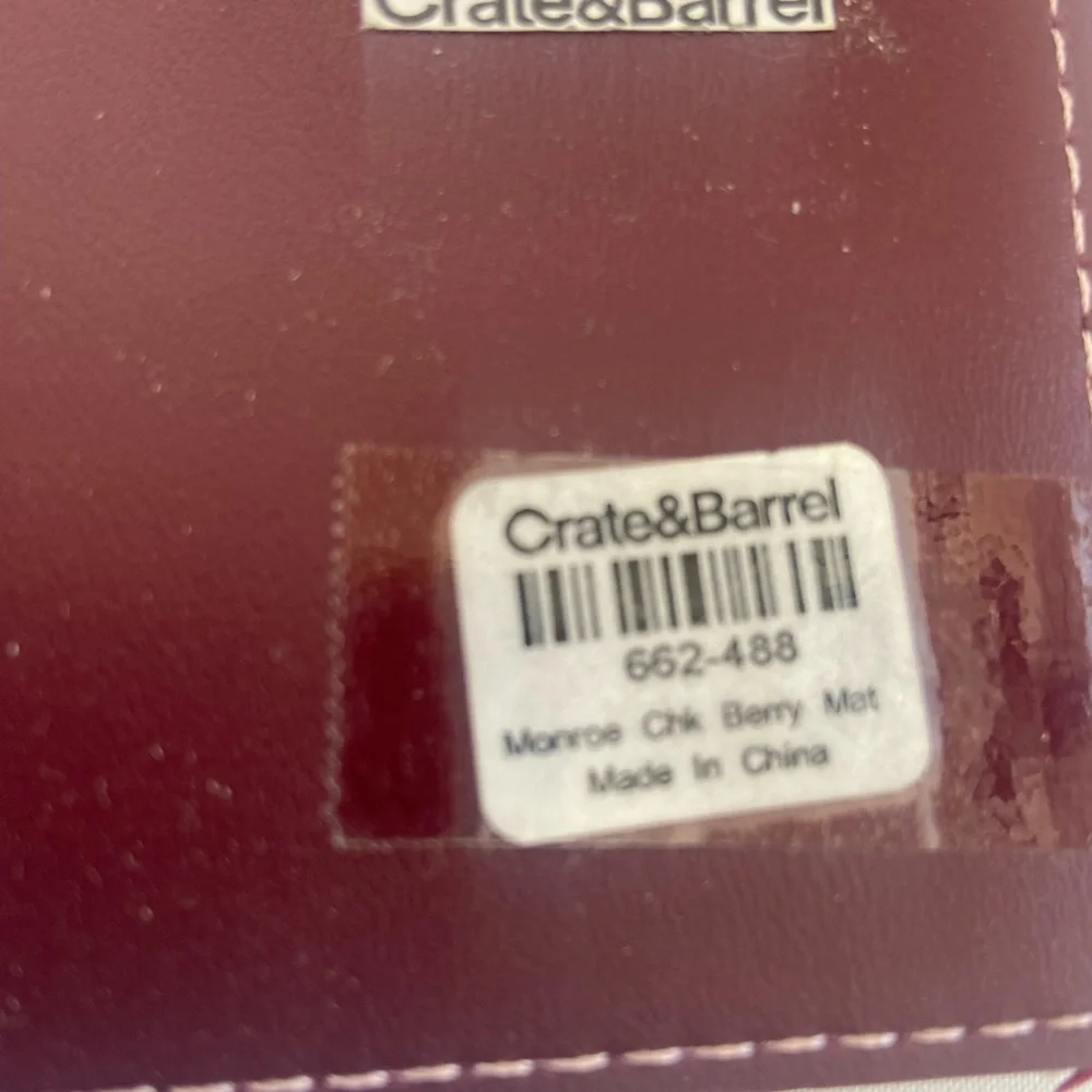 (2) Crate&Barrel faux leather placemats